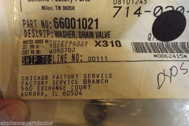 Maytag washer 66001021 Washer, Drain Valve NEW IN BOX Maytag washer 66001021 Washer, Drain Valve NEW IN BOX